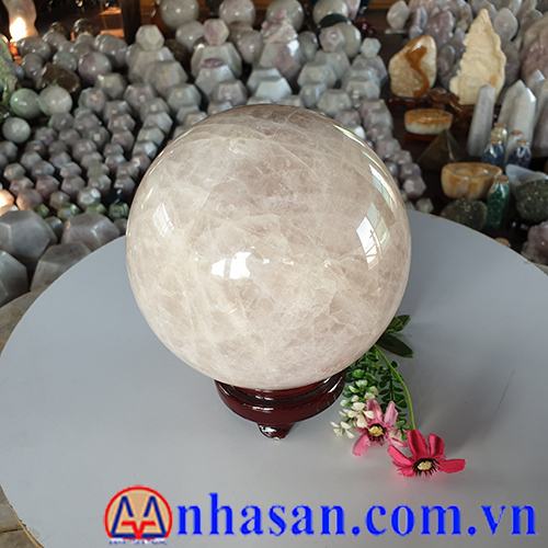 Quả Cầu Đá Thạch Anh Hồng QC-377.2 Quả Cầu Đá Thạch Anh Hồng QC-377.2