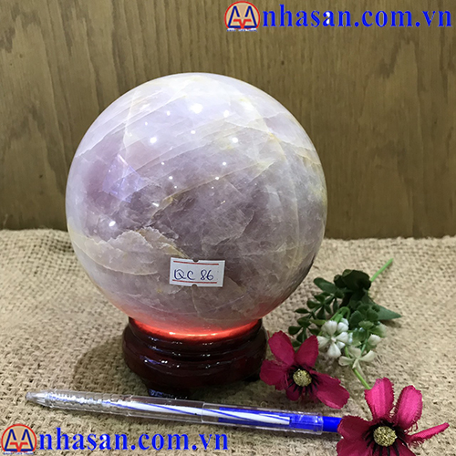 Quả Cầu Đá Thạch Anh Hồng QC-86.1 Quả Cầu Đá Thạch Anh Hồng QC-86.1