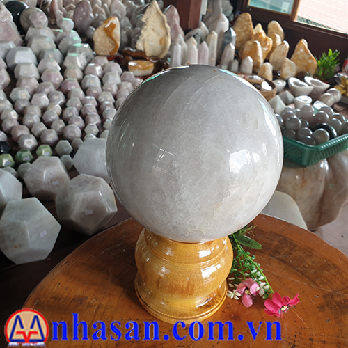 Quả Cầu Đá Thạch Anh Trắng QC-373.1 Quả Cầu Đá Thạch Anh Trắng QC-373.1