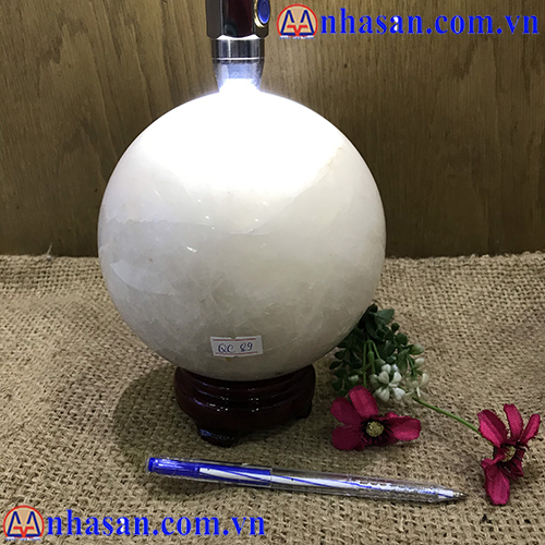 Quả Cầu Đá Thạch Anh Trắng QC-89.2 Quả Cầu Đá Thạch Anh Trắng QC-89.2