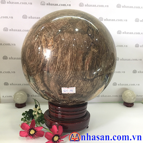 Quả Cầu Gỗ Hóa Thạch QC-58 Quả Cầu Gỗ Hóa Thạch QC-58