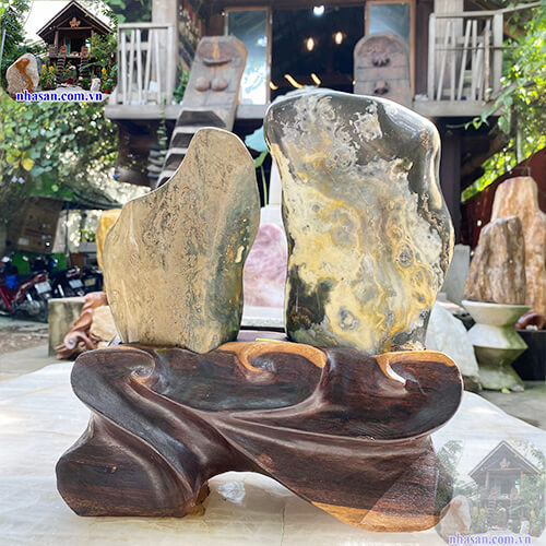 cặp đá canxedon thiên nhiên phong thủy trang trí cặp đá canxedon thiên nhiên phong thủy trang trí
