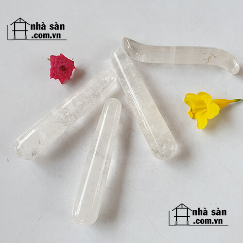 Cây Lăn Massage Đá Thạch Anh Trắng Cây Lăn Massage Đá Thạch Anh Trắng