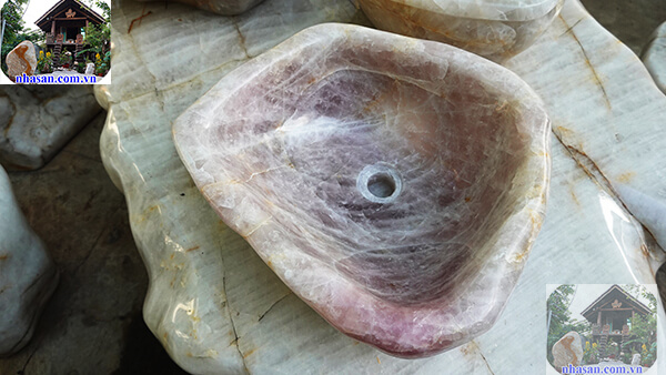 Chậu rửa đá thach anh hồng CR 01