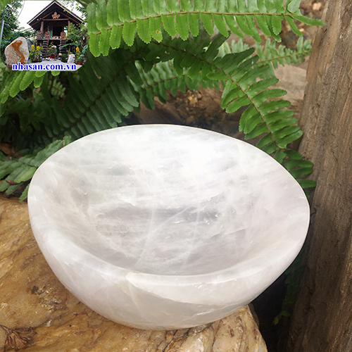 Chén bát đá thạch anh trắng tự nhiên Chén bát đá thạch anh trắng tự nhiên