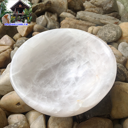 Chén bát đá thạch anh vật phẩm phong thủy may mắn