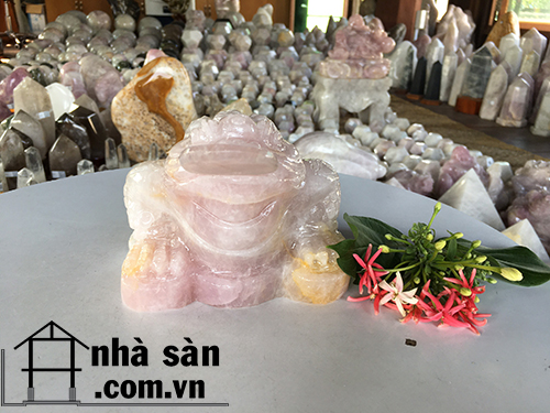 Cóc 3 Chân Đá Thạch Anh Hồng Nguyên Khối C07.1 Cóc 3 Chân Đá Thạch Anh Hồng Nguyên Khối C07.1