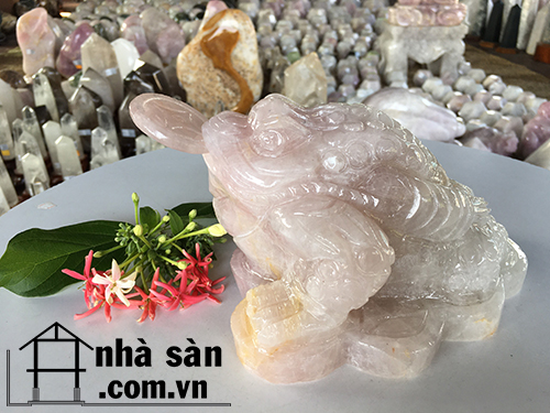 Cóc 3 Chân Đá Thạch Anh Hồng Nguyên Khối C07 Cóc 3 Chân Đá Thạch Anh Hồng Nguyên Khối C07