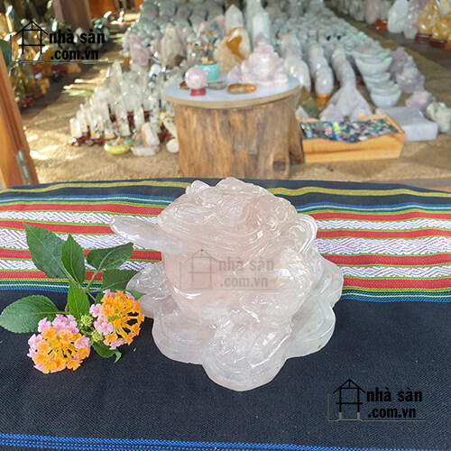 Cóc 3 Chân Đá Thạch Anh Hồng Nguyên Khối