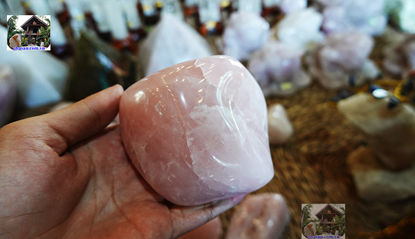 Cục chặn giấy đá thạch anh hồng