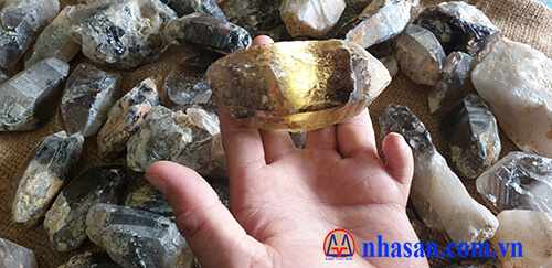 Black smoke quartz stone