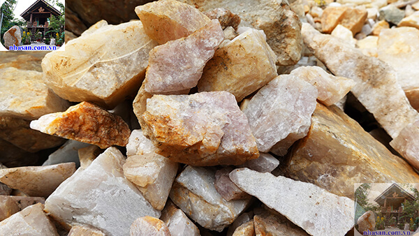 Đá thạch anh vụn hồng thô trấn trạch