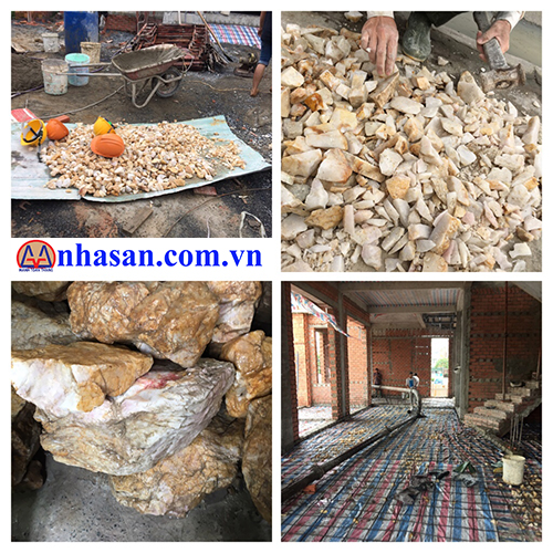 Đá thạch anh vụn rải nền