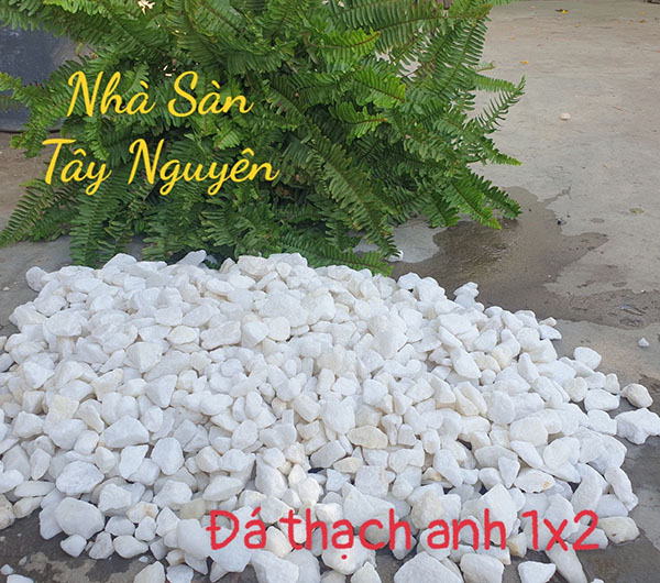 Đá thạch anh vụn trắng cỡ 1x2 Đá thạch anh vụn trắng cỡ 1x2