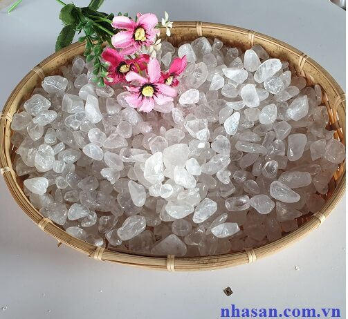 Đá Thạch Anh Vụn Trắng Đánh Bóng