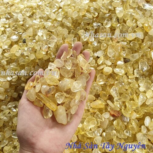 Đá Vụn Thạch Anh Vàng Phong Thủy