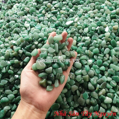 Đá Vụn Xanh Đánh Bóng Phong Thủy