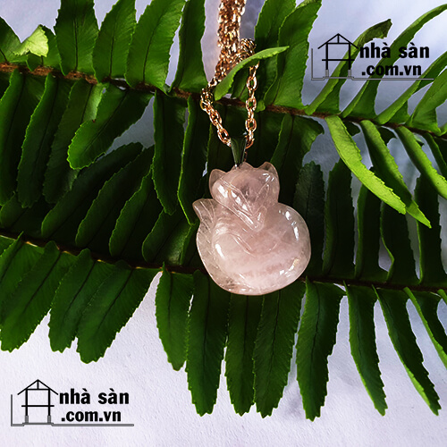 Mặt Dây Chuyền Đá Thạch Anh Hồng Đá Tự Nhiên