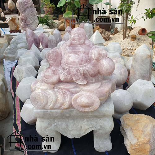 Phật Di Lạc Đá Thạch Anh Hồng Nguyên Khối