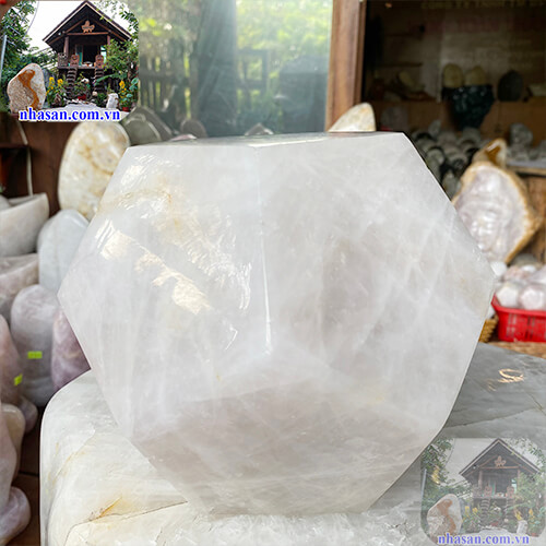 Quả cầu 12 mặt thạch anh hồng vật phẩm phong thủy trang trí độc đáo  Quả cầu 12 mặt thạch anh hồng vật phẩm phong thủy trang trí độc đáo