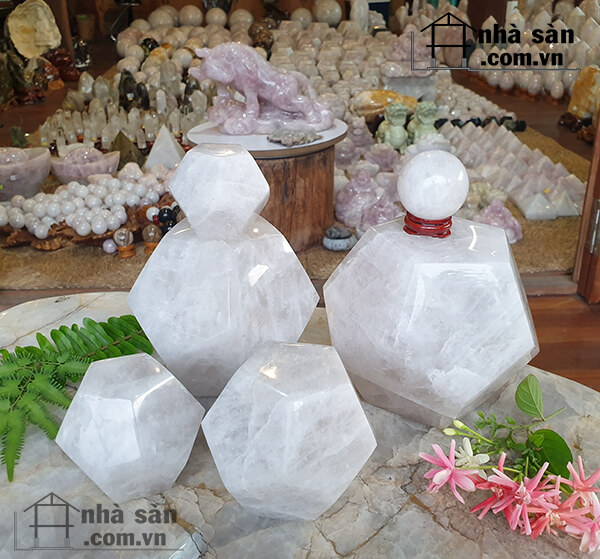 Quả cầu Đá 12 mặt Thạch Anh Trắng