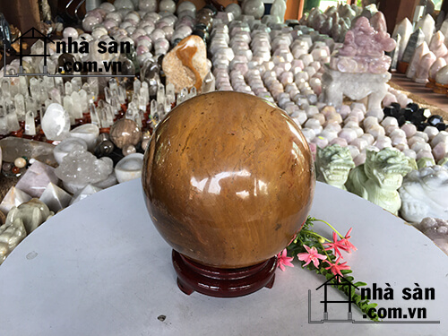 Quả Cầu Đá Canxedon Phong Thủy