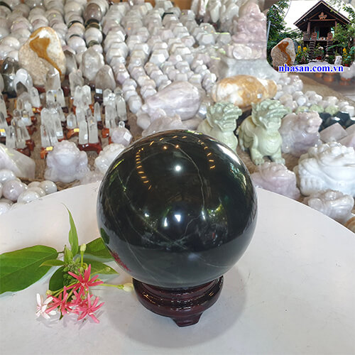 Quả cầu phong thủy đá Canxedon tự nhiên Quả cầu phong thủy đá Canxedon tự nhiên