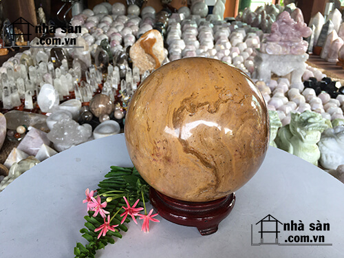 Quả Cầu Đá Canxedon Vàng