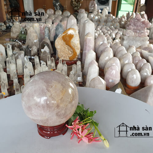 Quả Cầu Đá Thạch Anh Hồng