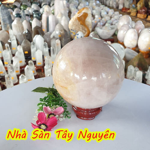 Quả Cầu Đá Thạch Anh Hồng