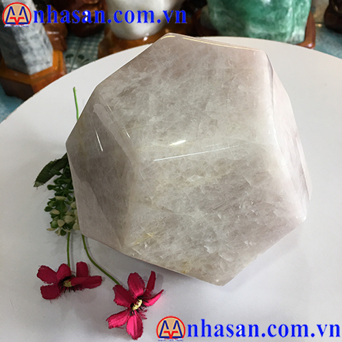 Quả Cầu Đá Thạch Anh Hồng 12 Mặt QC-101.2 Quả Cầu Đá Thạch Anh Hồng 12 Mặt QC-101.2