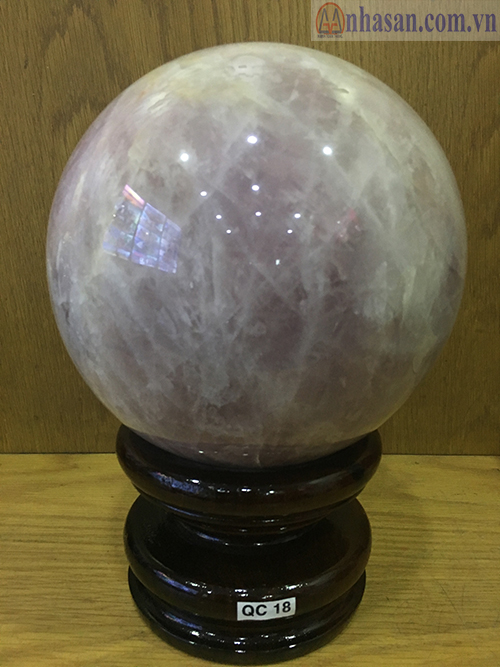 Quả Cầu Đá Thạch Anh Hồng Phong Thủy Quả Cầu Đá Thạch Anh Hồng Phong Thủy