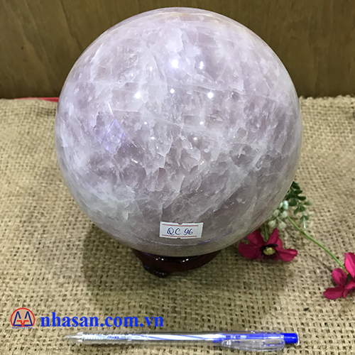 Quả cầu đá thạch anh hồng QC96.1