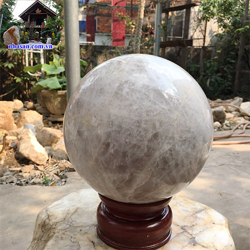 Quả cầu đá thạch anh hồng tự nhiên QC760-3 Quả cầu đá thạch anh hồng tự nhiên QC760-3
