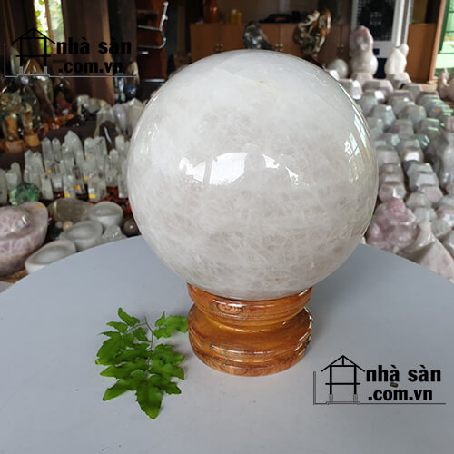 Quả Cầu Đá Thạch Anh Trắng