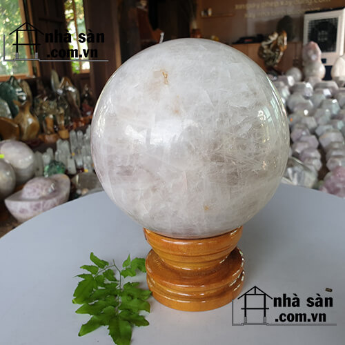 Quả Cầu Đá Thạch Anh Trắng