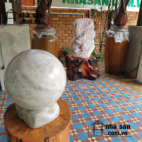 Quả Cầu Đá Thạch Anh Trắng