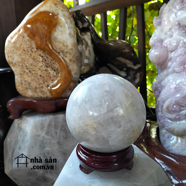 Quả Cầu Đá Thạch Anh Trắng Quả Cầu Đá Thạch Anh Trắng