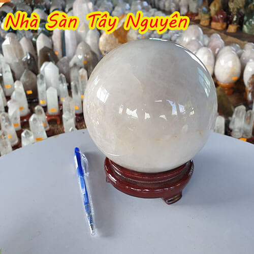 Quả Cầu Đá Thạch Anh Trắng