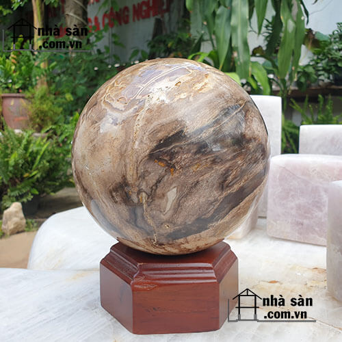 Quả Cầu Gỗ Hóa Thạch Phong Thủy Quả Cầu Gỗ Hóa Thạch Phong Thủy