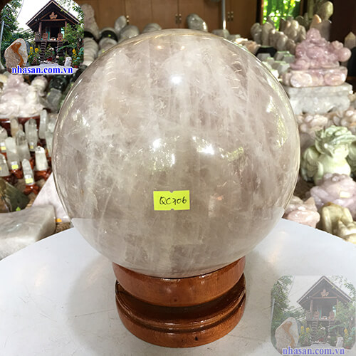 Quả cầu phong thủy đá thạch anh hồng Quả cầu phong thủy đá thạch anh hồng