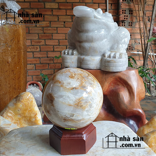 Quả Cầu Thạch Anh Bông Vàng