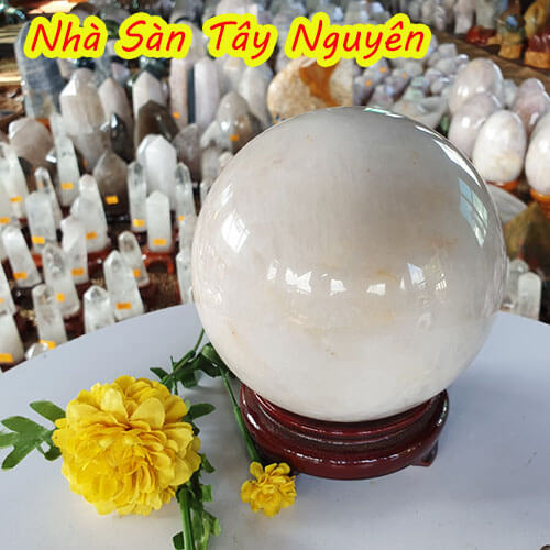 Quả Cầu Thạch Anh Trắng Phong Thủy