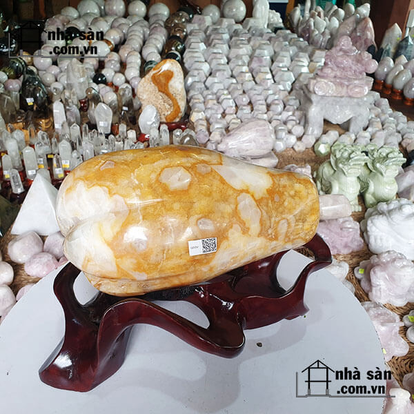 Quả Đu Đủ Đá Thạch Anh Bông Vàng Đặt Phòng Khách Quả Đu Đủ Đá Thạch Anh Bông Vàng Đặt Phòng Khách