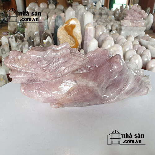 Rồng Đá Thạch Anh Hồng Nguyên Khối