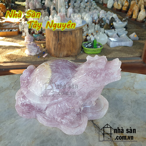 Rùa Đầu Rồng Đá Thạch Anh Hồng