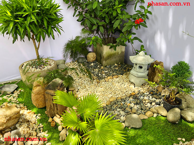 Tiểu cảnh góc sân thượng nhà phố thu nhỏ Tiểu cảnh góc sân thượng nhà phố thu nhỏ