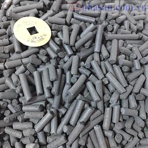 Activated carbon sprinkled the background