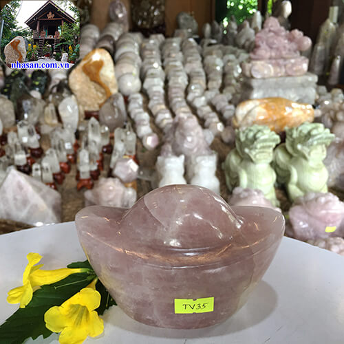 Thỏi vàng đá thạch anh hồng Thỏi vàng đá thạch anh hồng