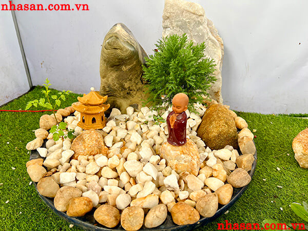 Tiểu cảnh mini sử dụng đá phong thủy hoàn toàn Tiểu cảnh mini sử dụng đá phong thủy hoàn toàn
